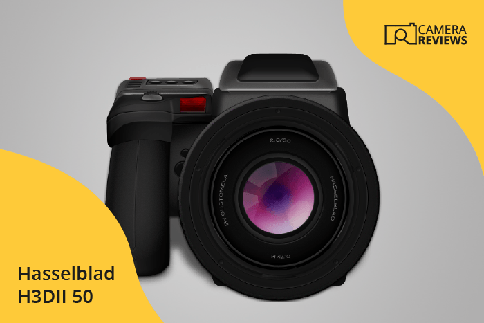 Hasselblad H3DII 50 photographed on a colored background