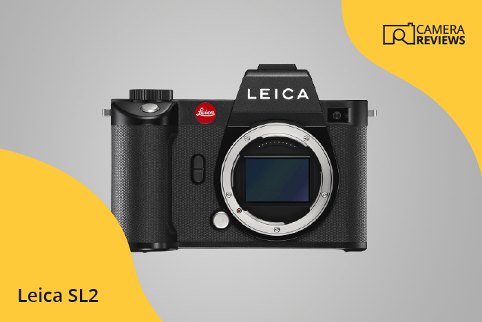 Leica SL2 photographed on a colored background