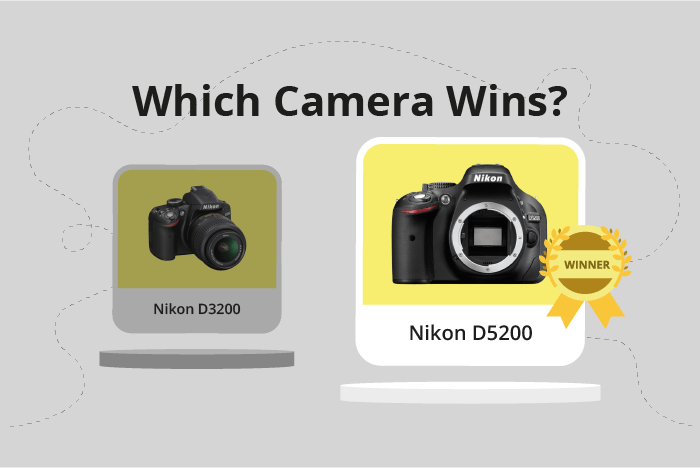 Nikon D3200 vs D5200 Comparison image.