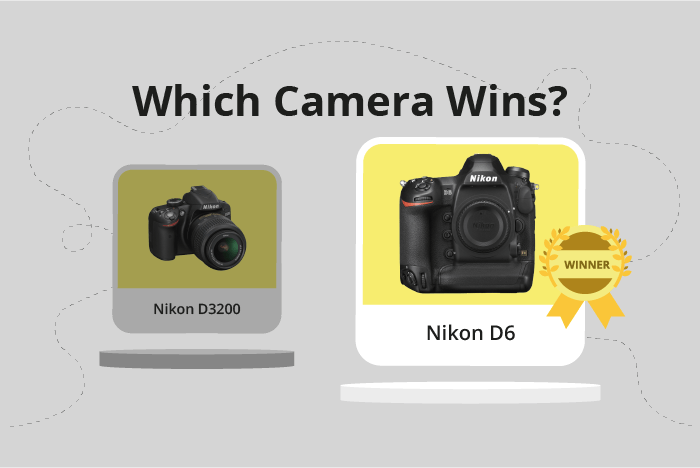 Nikon D3200 vs D6 Comparison image.