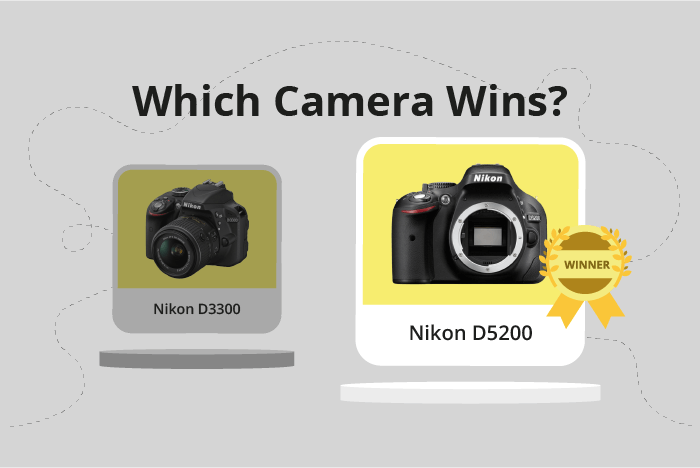 Nikon D3300 vs D5200 Comparison image.