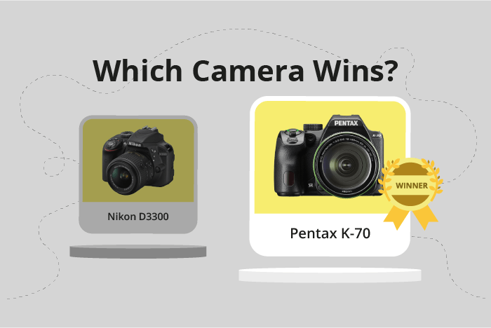 Nikon D3300 vs Pentax K-70 Comparison image.