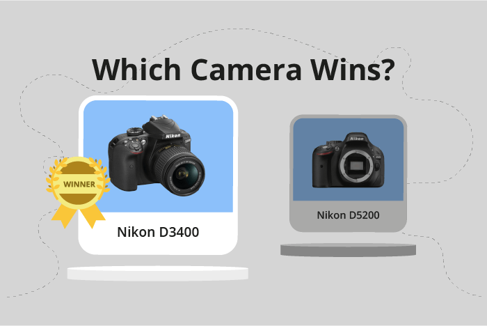 Nikon D3400 vs D5200 Comparison image.