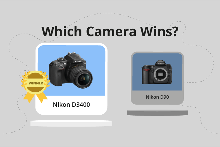 Nikon D3400 vs D90 Comparison image.