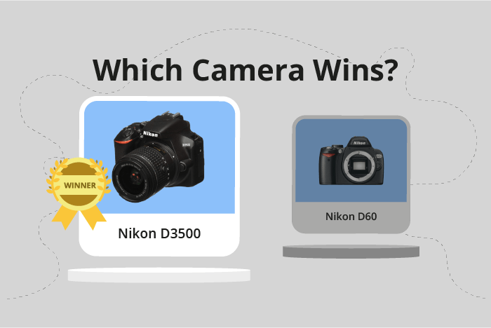 Nikon D3500 vs D60 Comparison image.