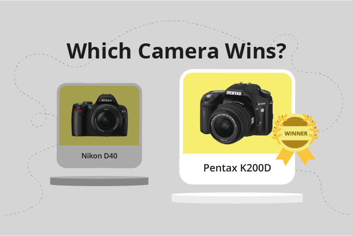 Nikon D40 vs Pentax K200D Comparison image.