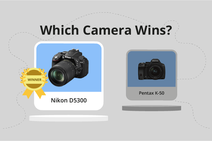 Nikon D5300 vs Pentax K-50 Comparison image.