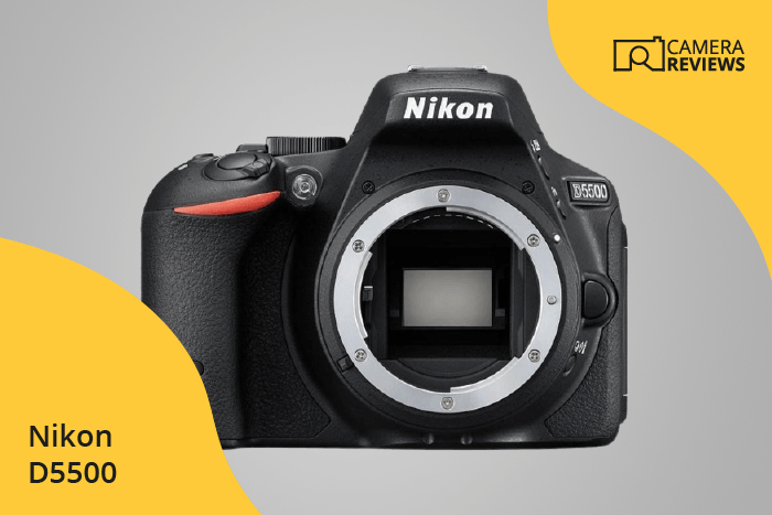 Nikon D5500 photographed on a colored background