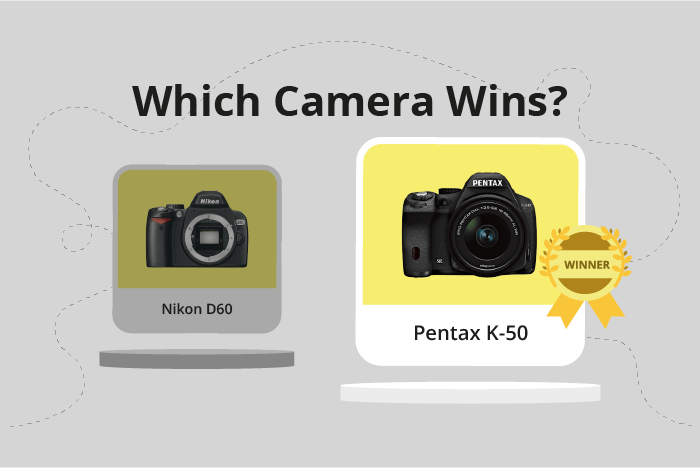 Nikon D60 vs Pentax K-50 Comparison image.