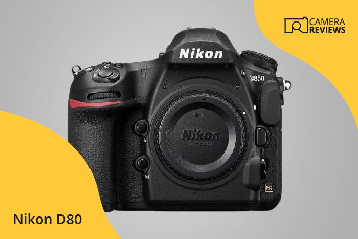 Nikon D80 photographed on a colored background