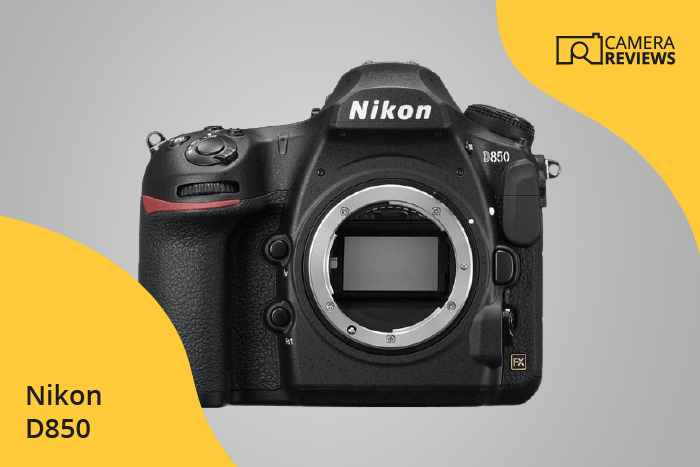 Nikon D850 photographed on a colored background
