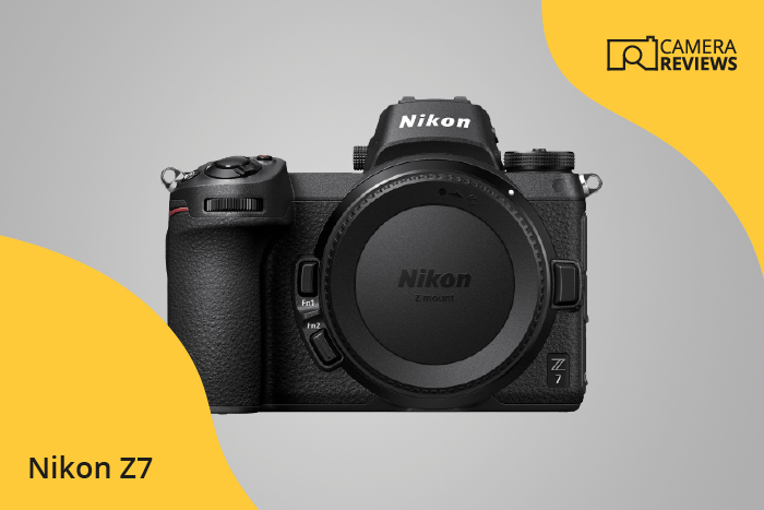 Nikon Z7 photographed on a colored background