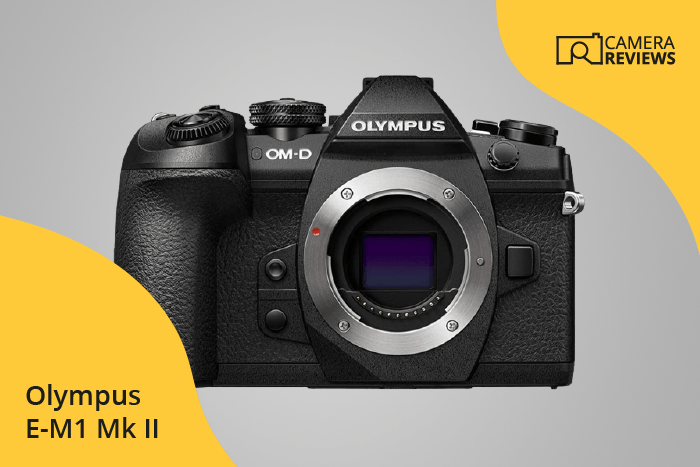 Olympus OM-D E-M1 Mark II photographed on a colored background