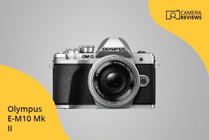 Olympus OM-D E-M10 Mark II photographed on a colored background