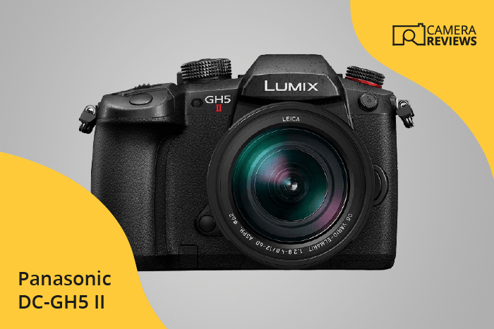 Panasonic Lumix DC-GH5 II photographed on a colored background