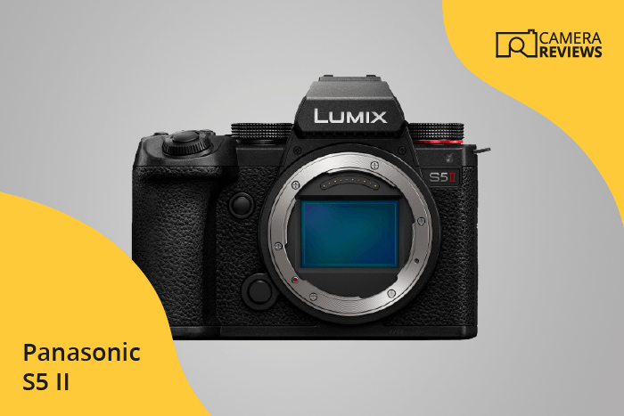 Panasonic Lumix S5 II photographed on a colored background