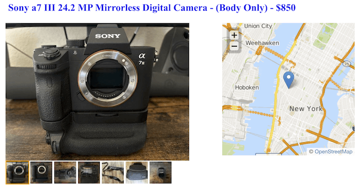 sony a7iii craigslist