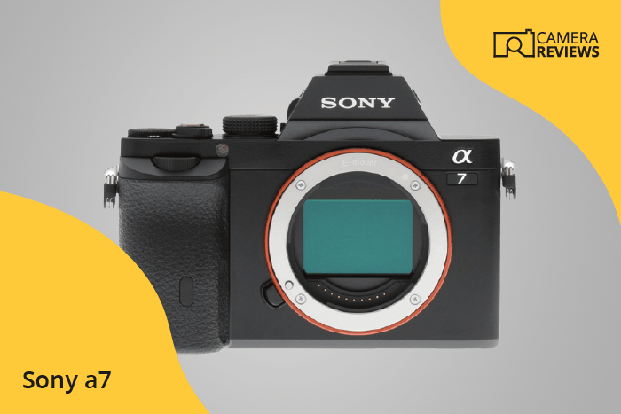 Sony a7 photographed on a colored background