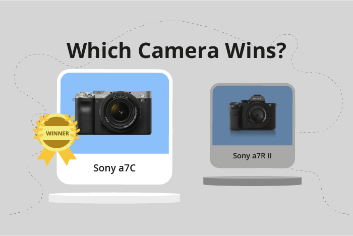 Sony a7C vs a7R II Comparison image.